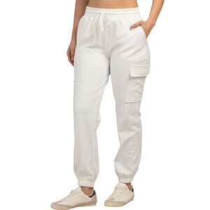 Nanette Lepore Play Ivory Cargo Joggers Casual Pants Pocket Size L